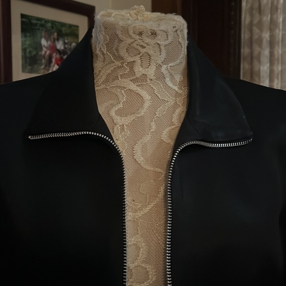 Rare! Henri Bendel - New York smooth crisp black zipper jacket - vintage class - Picture 5 of 12